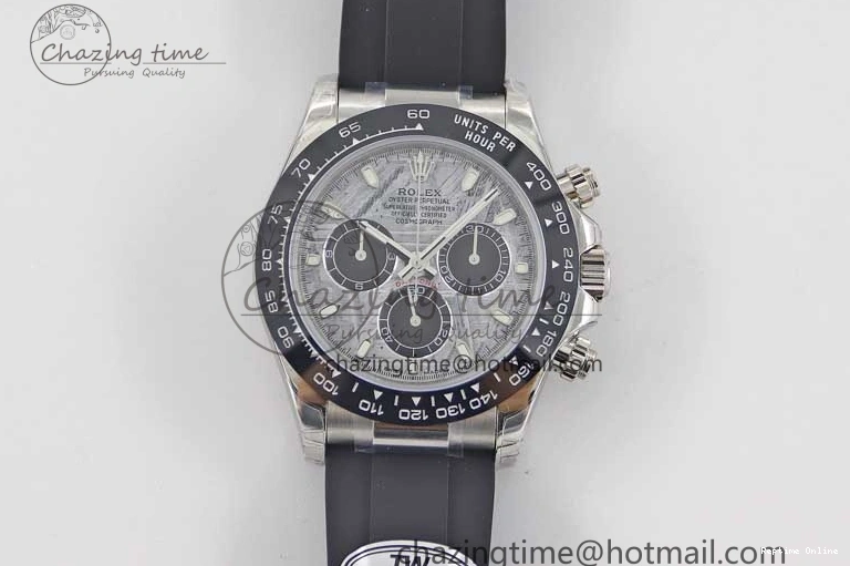 0509 WeatherProof Daytona 116519 SS TWF 1:1 Best Edition 904L Steel Gray Meteorite Black Dial on Oysterflex Strap A 2410
